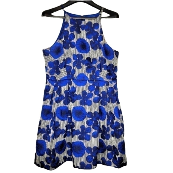 Badgley Mischka Liliana Blue Floral Dress - Picture 3 of 12